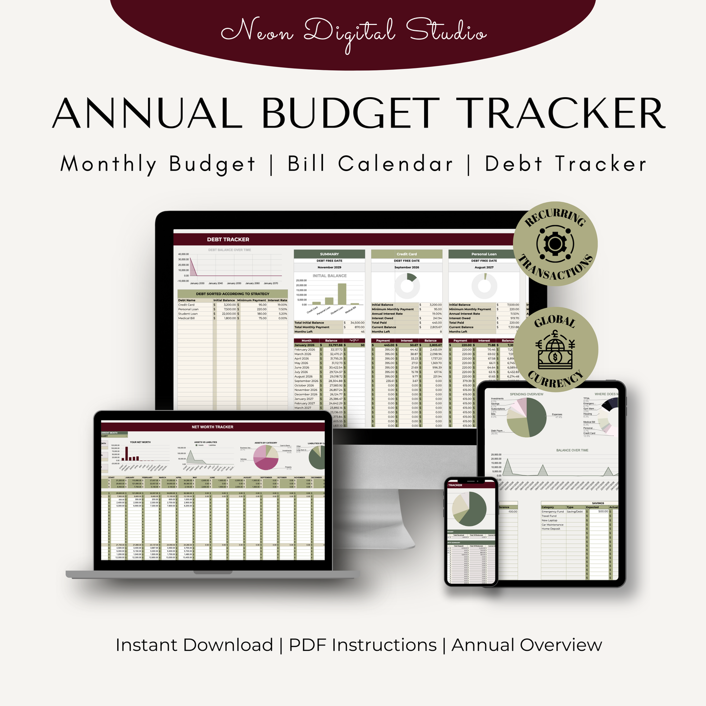 Ultimate Annual Budget Spreadsheet Google Sheets