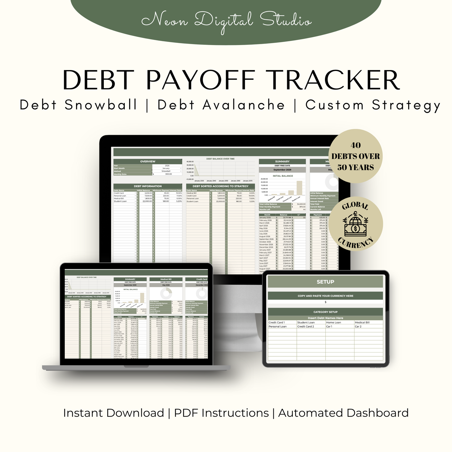 Debt Payoff Tracker | Snowball Avalanche Calculator